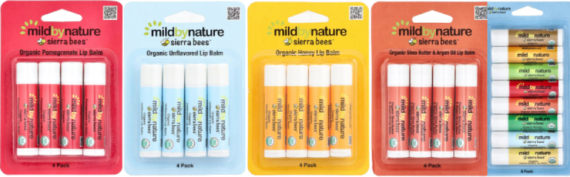 Mild By Nature, Sierra Bees™（シエラビーズ）、オーガニック リップクリーム コンボパック、8個パック