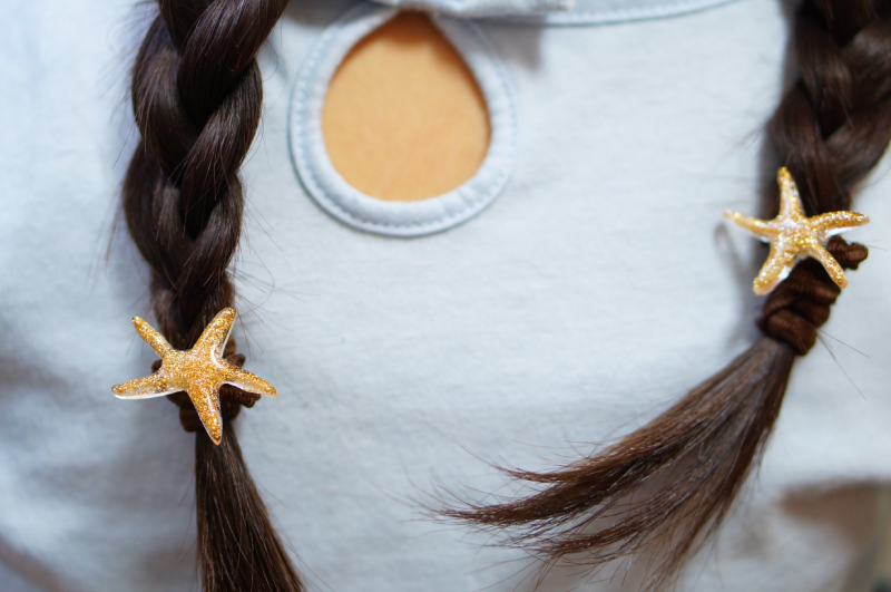 プラバンヘアアクセサリー　ヒトデモチーフ