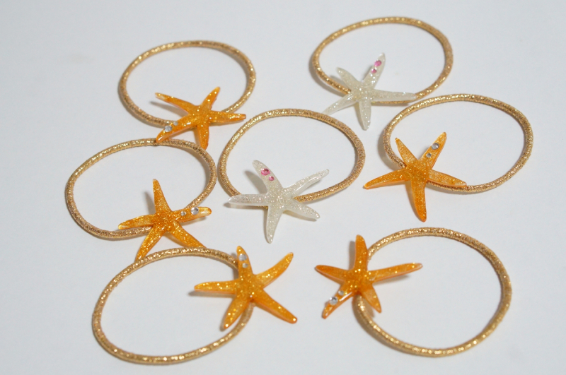 プラバンヘアアクセサリー　ヒトデモチーフ
