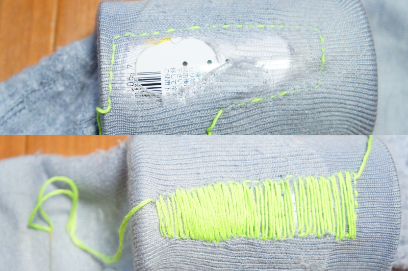 まるでこたつソックスの穴を塞ぐ！ダーニングリペア