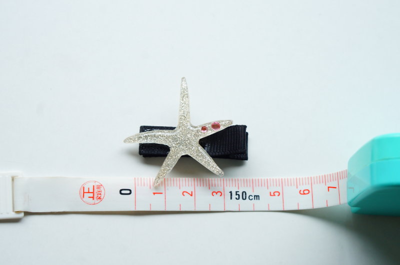 プラバン　ヘアクリップ　ヒトデモチーフ