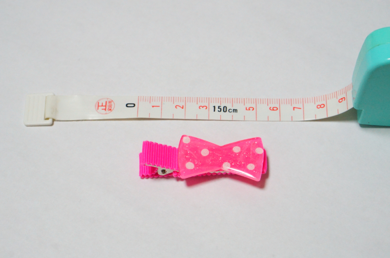 プラバンヘアクリップ ネオンピンク