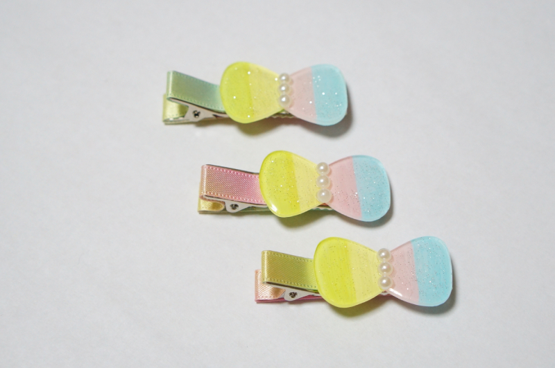 プラバンヘアクリップ パステルカラー ヘアクリップの滑り止め