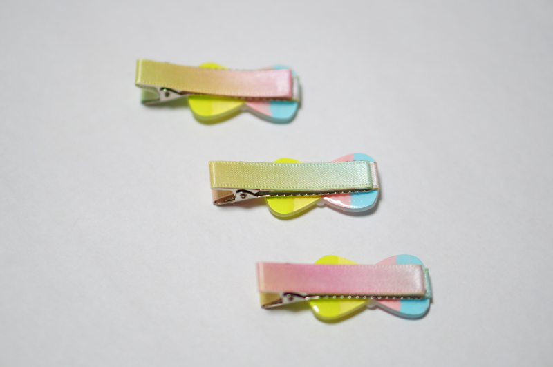 プラバンヘアクリップ パステルカラー ヘアクリップの滑り止め 裏側