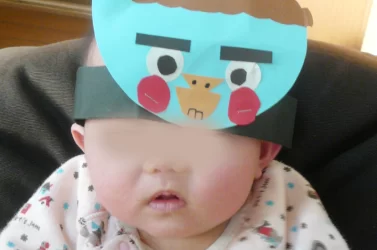 生後6ヶ月11日 節分 鬼のお面作り